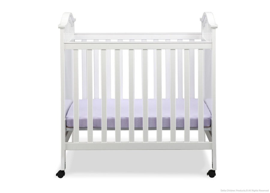 Delta Children White (100) Bella Cozy Portable Crib Front View a1a 1-Bella Cozy Portable Crib