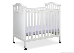 Delta Children White (100) Bella Cozy Portable Crib Side View Left a2a 9