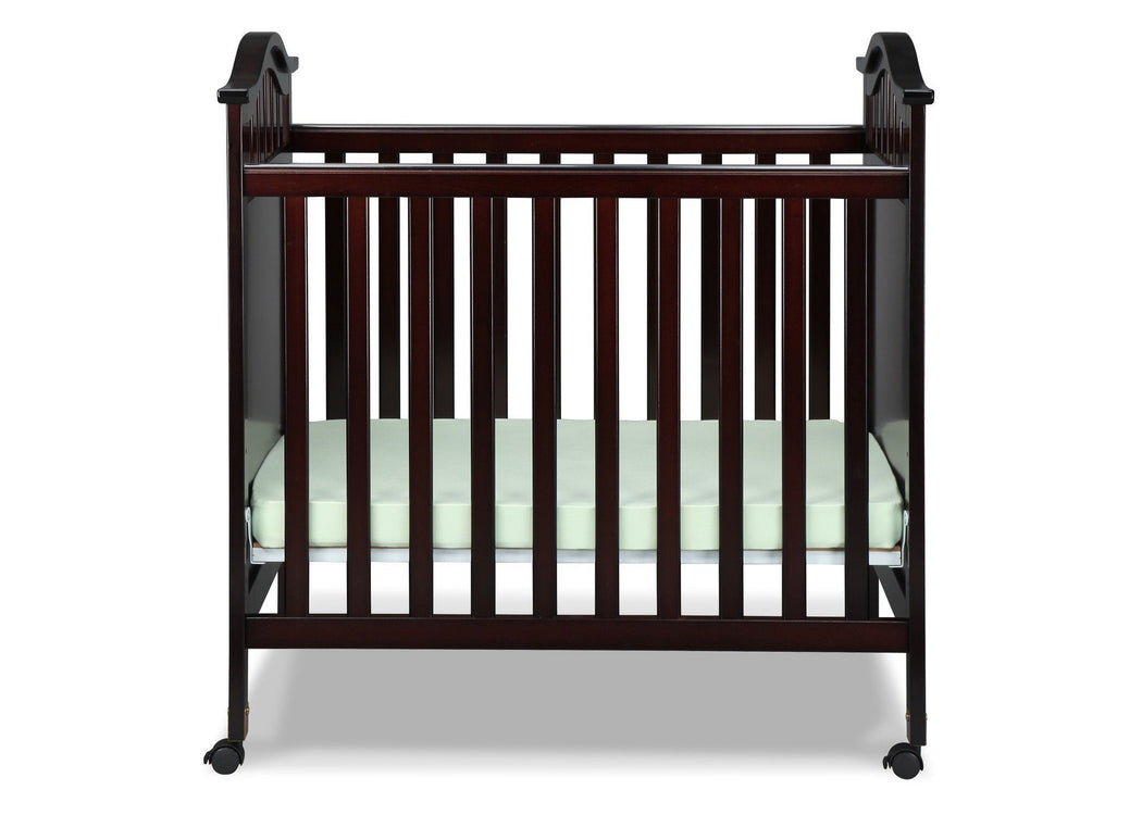 Delta Children Dark Chocolate (207) Bella Cozy Portable Crib Front View b1b