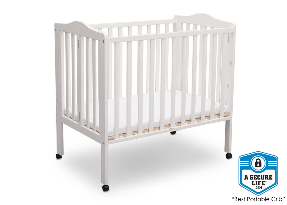 Delta Children Bianca (130) Portable Folding Crib with Mattress, With Seal, a8a