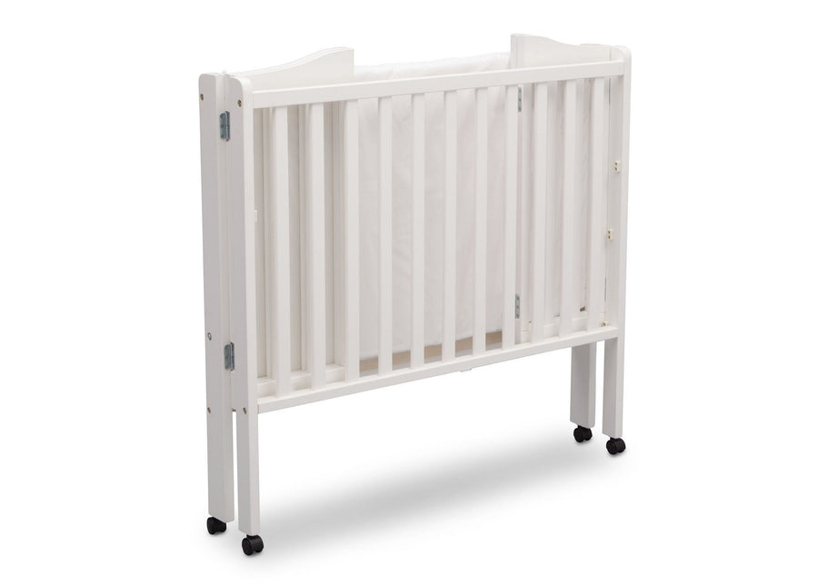 Delta Children Bianca (130) Portable Folding Crib with Mattress, angled folded view a7a 5-Portable Folding Crib with Mattress