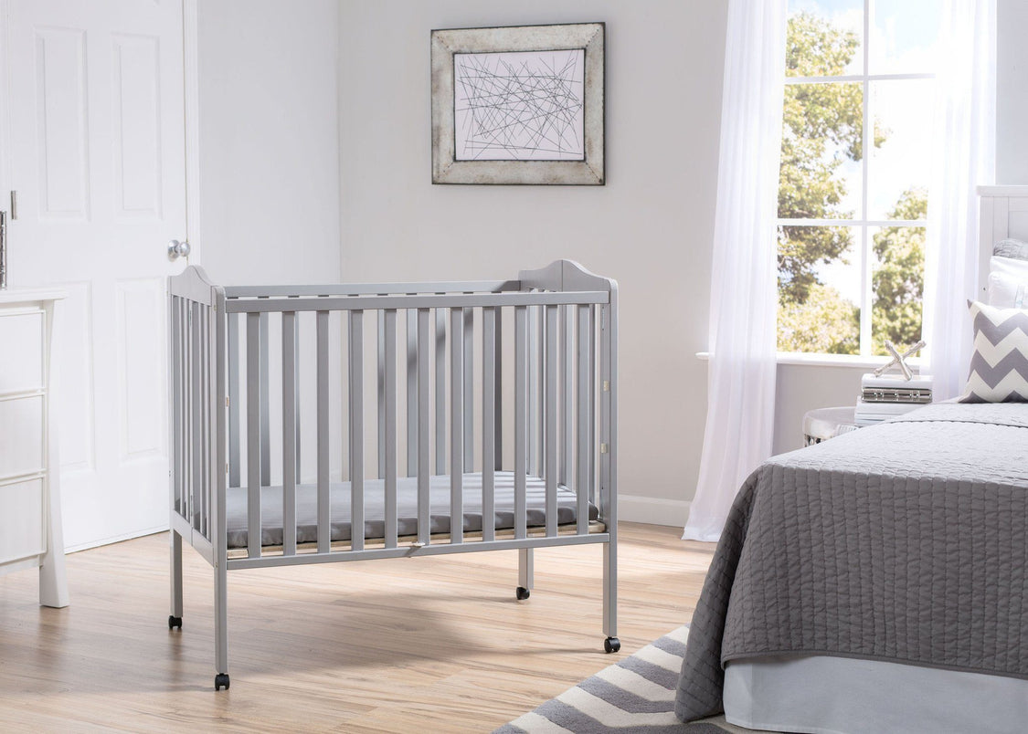 Delta Children Grey (180) Portable Folding Crib with Mattress