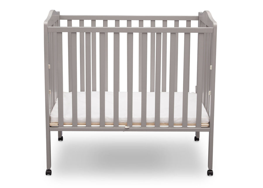 Delta Children Grey (180) Portable Folding Crib with Mattress 9-Portable Folding Crib with Mattress