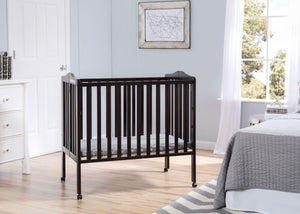 Delta Children Dark Espresso (958) Portable Folding Crib with Mattress 12