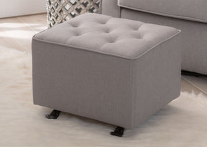 Delta Children French Grey (1304) Emma Diamond Tufted Nursery Gliding Ottoman, hangtag, d1d 0