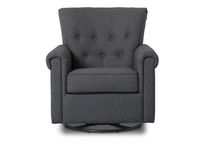 Delta Children Charcoal Grey (931) Harper Nursery Glider Swivel Rocker Chair (525310), Front View, c4c 11