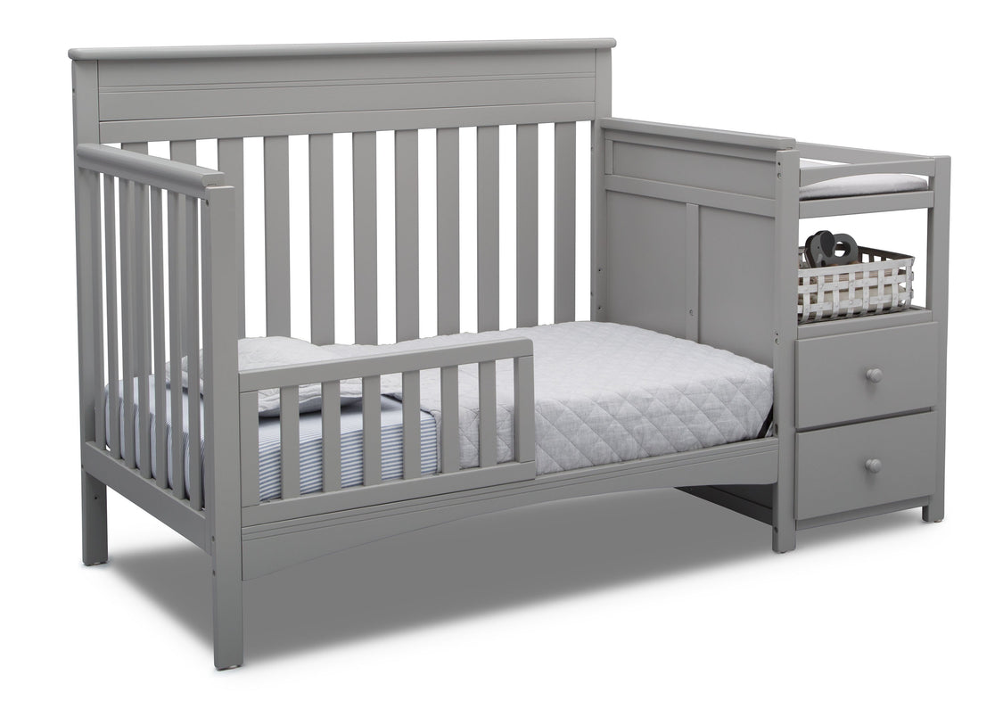 Delta Children Grey (026) Presley Convertible Crib N Changer (530260), Toddler Bed, a4a