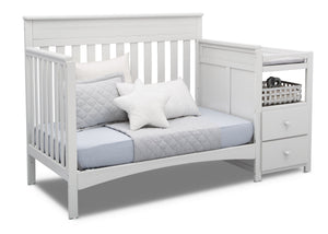 Delta Children Bianca White (130) Presley Convertible Crib N Changer (530260), Day Bed, b5b 12