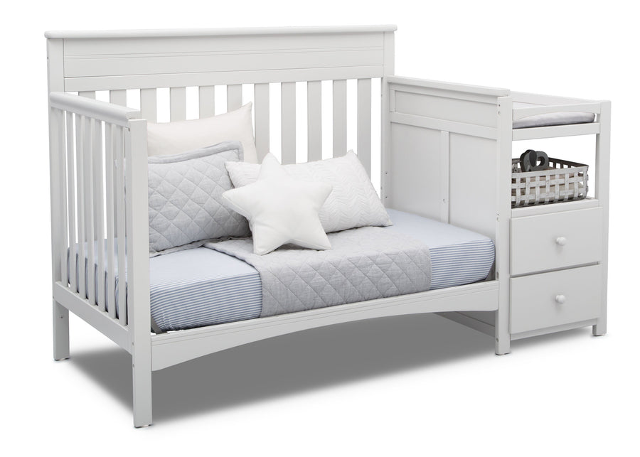 Delta Children Bianca White (130) Presley Convertible Crib N Changer (530260), Day Bed, b5b 10-Presley Convertible Crib and Changer