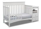 Delta Children Bianca White (130) Presley Convertible Crib N Changer (530260), Toddler Bed, b4b 9-Presley Convertible Crib and Changer