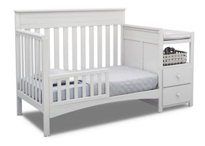 Delta Children Bianca White (130) Presley Convertible Crib N Changer (530260), Toddler Bed, b4b 11