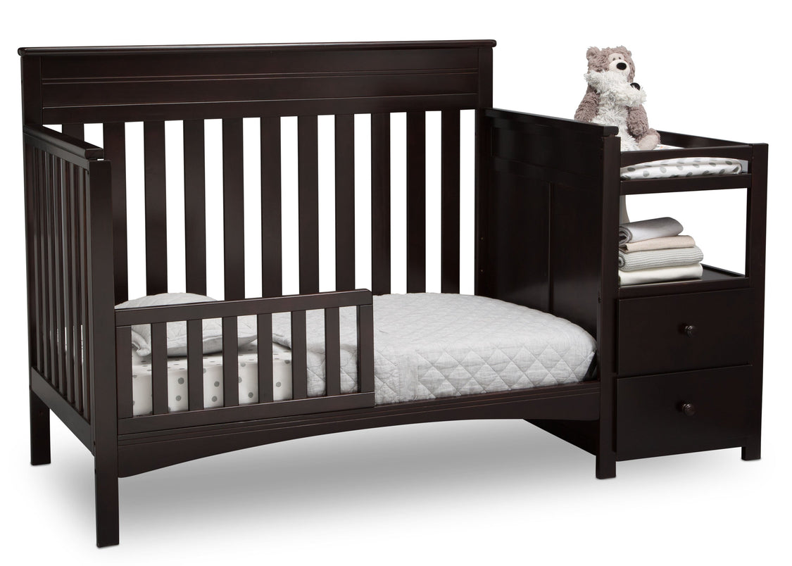 Delta Children Dark Chocolate (207) Presley Convertible Crib N Changer (530260), Toddler Bed, c4c