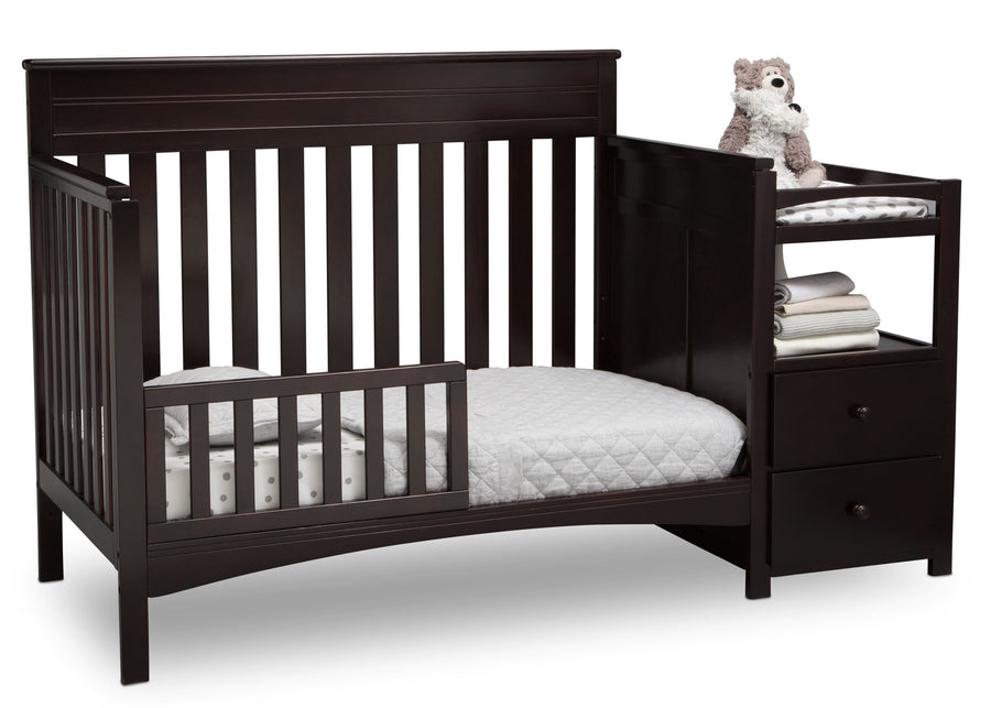 Delta Children Dark Chocolate (207) Presley Convertible Crib N Changer (530260), Toddler Bed, c4c 15-Presley Convertible Crib and Changer