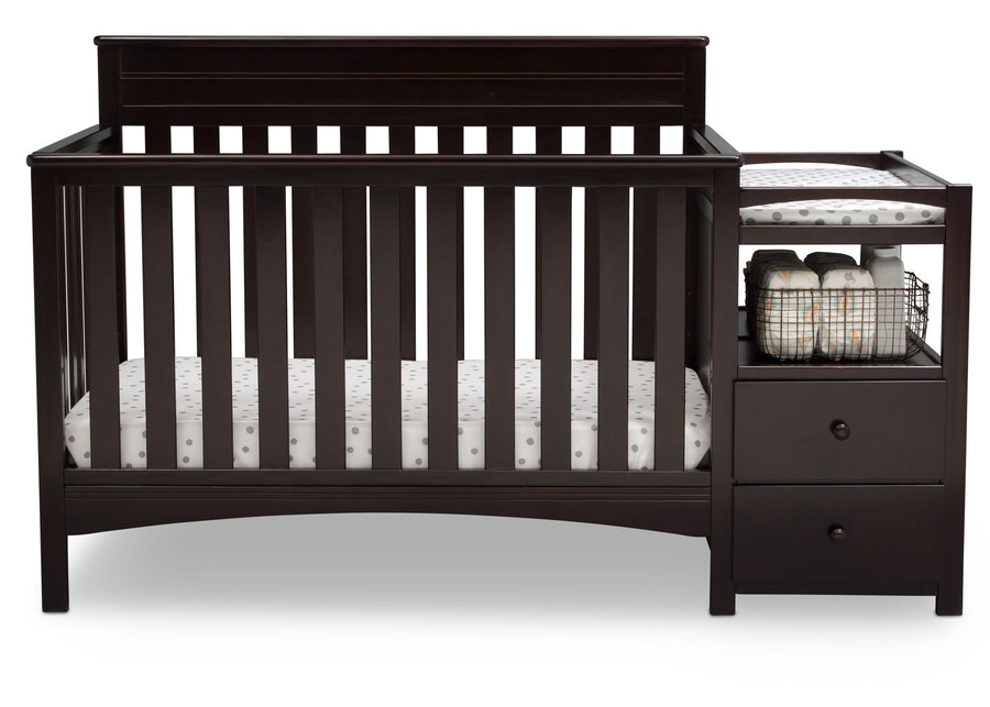 Delta Children Dark Chocolate (207) Presley Convertible Crib N Changer 18-Presley Convertible Crib and Changer
