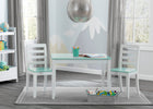 Bianca White with Aqua (134) 1-Gateway Table & 2 Chair Set