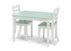 Bianca White with Aqua (134) 4-Gateway Table & 2 Chair Set
