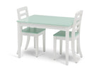 Bianca White with Aqua (134) 3-Gateway Table & 2 Chair Set