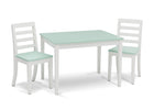 Bianca White with Aqua (134) 2-Gateway Table & 2 Chair Set