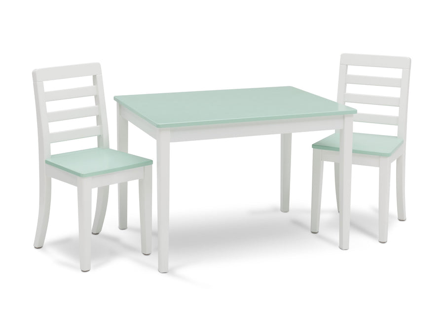 Bianca White with Aqua (134) 2-Gateway Table & 2 Chair Set