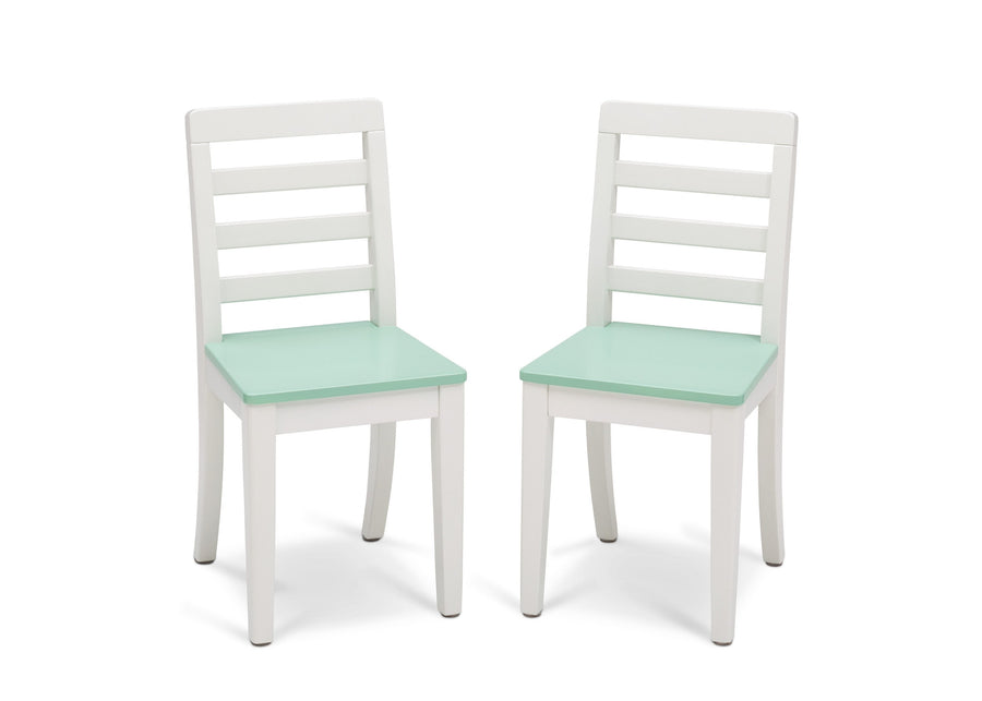 Bianca White with Aqua (134) 4-Gateway Table & 2 Chair Set