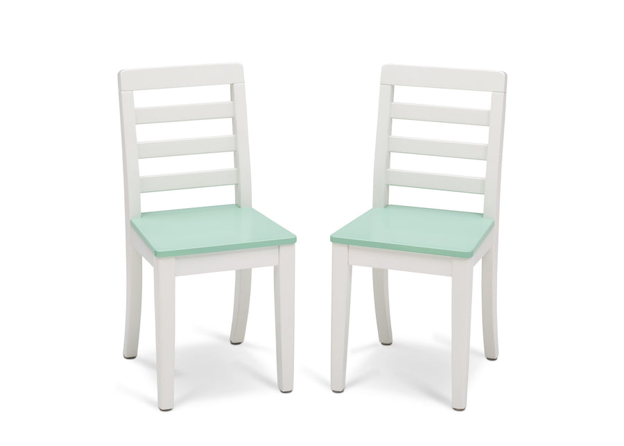 Bianca White with Aqua (134) 5-Gateway Table & 2 Chair Set