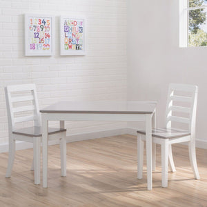 Bianca White with Grey (166) 25-Gateway Table & 2 Chair Set