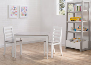 Bianca White with Grey (166) 2-Gateway Table & 2 Chair Set