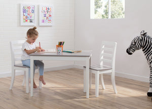 Bianca White with Grey (166) 14-Gateway Table & 2 Chair Set