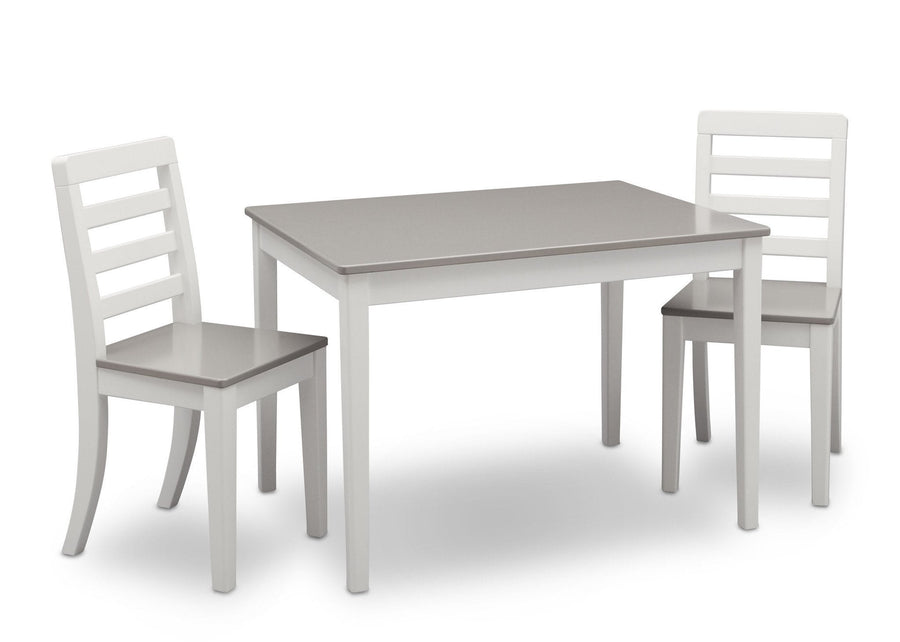 Bianca White with Grey (166) 8-Gateway Table & 2 Chair Set
