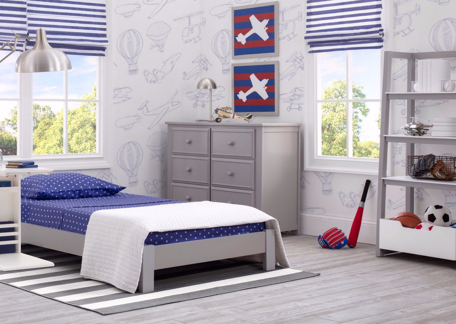 Grey (026) 1-Platform Twin Bed