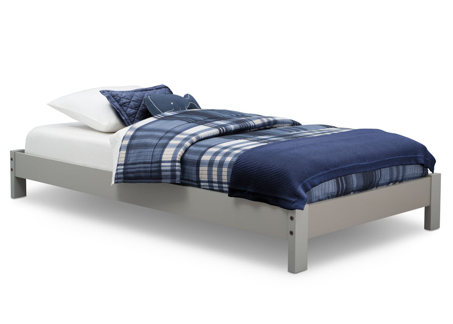 Delta Children Grey (026) Platform Twin Bed, Side View a2a 2-Platform Twin Bed