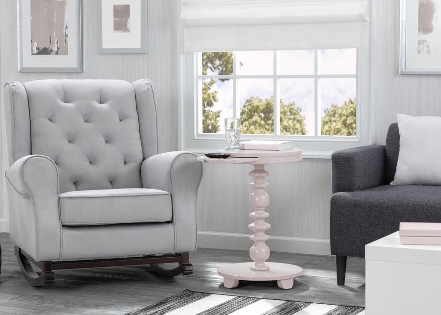 Delta Children Lotus Pink (936) Emery End/Side Table (531460), Living Room Shot, e2e 18-Jenny Lind Nightstand