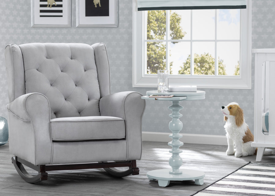 Delta Children Misty Blue (1330) Emery End/Side Table (531460), Nursery Shot, d1d 13-Jenny Lind Nightstand