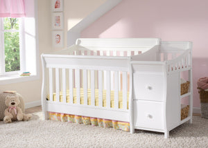 Delta Children White (100) Bridgeport Crib N' Changer, Room View a1a 6