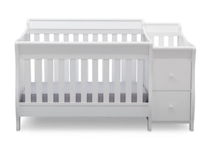 Delta Children White (100) Bridgeport Crib N' Changer, Front View a2a 2