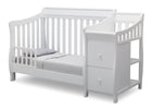 Delta Children White (100) Bridgeport Crib N' Changer, Toddler Bed Conversion a4a 3-Bridgeport Crib N Changer