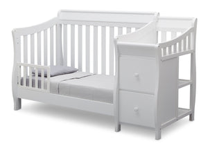Delta Children White (100) Bridgeport Crib N' Changer, Toddler Bed Conversion a4a 3