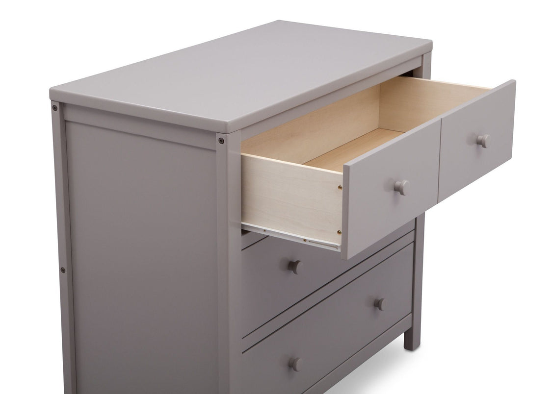 Delta Children Grey (026) 3 Drawer Dresser, detail view, a4a