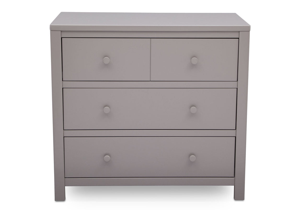 Delta Children Grey (026) 3 Drawer Dresser, front view, a2a