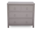 Delta Children Grey (026) 3 Drawer Dresser, front view, a2a 12-3 Drawer Dresser