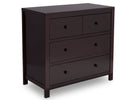 Delta Children Dark Chocolate (207) 3 Drawer Dresser, side view, c2c 3-3 Drawer Dresser