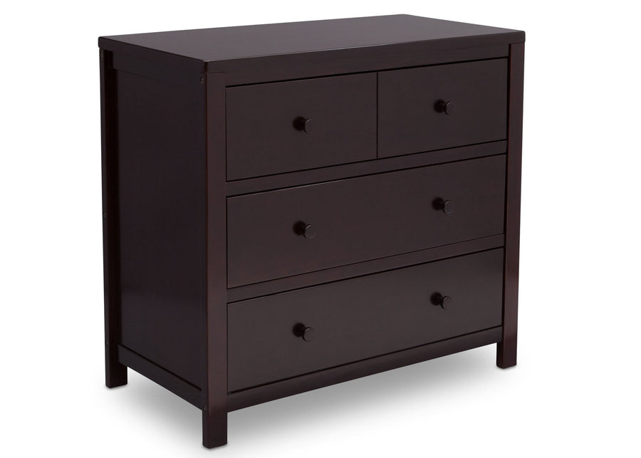 Delta Children Dark Chocolate (207) 3 Drawer Dresser, side view, c2c 3-3 Drawer Dresser