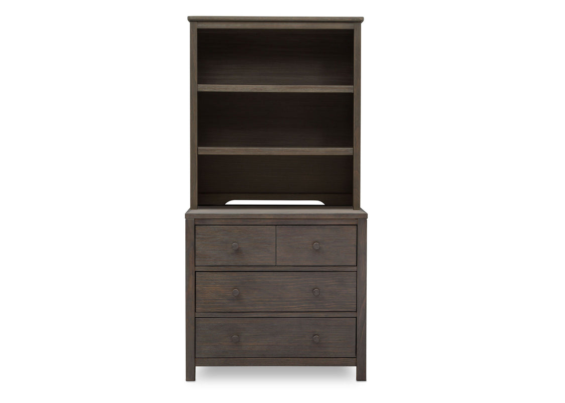 Delta Children Rustic Grey (084) Cambridge Bookcase/Hutch, front view, a3a