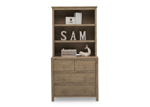 Delta Children Rustic Driftwood (112) Cambridge Bookcase/Hutch, front view, b3b 6