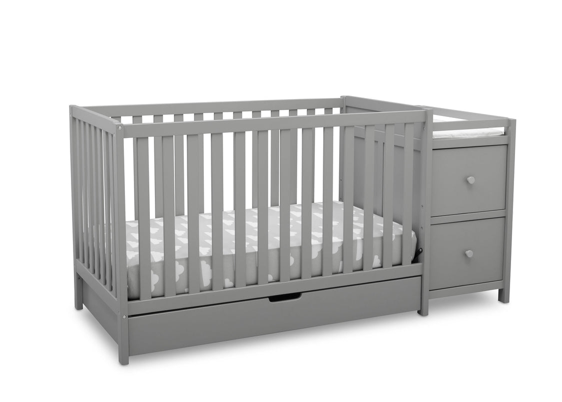 Delta Children Grey 026 Luna Convertible Crib N Changer with Under Drawer (536160)