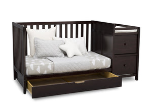 Delta Children Dark Chocolate (207) Luna Convertible Crib N with Under Drawer (536160), Silo Daybed, c4c 17