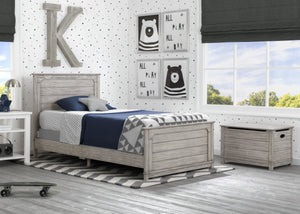 Delta Children Rustic White (119) Monterey Farmhouse Twin Bed (536270), Hangtag, b1b 1