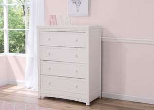 Delta Children White Ambiance (108) Lindsey 4 Drawer Chest, Room View, a1a 4