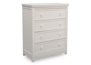 Delta Children White Ambiance (108) Lindsey 4 Drawer Chest, Angled View, a3a 0