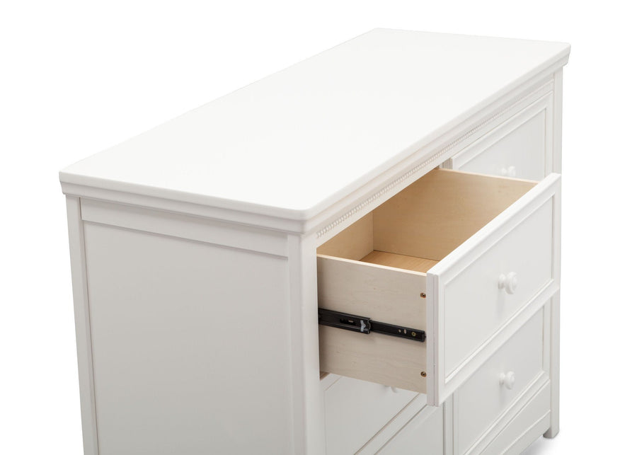 Delta Children White Ambiance (108) Lindsey 6 Drawer Dresser, Detail View a4a 2-Lindsey 6 Drawer Dresser